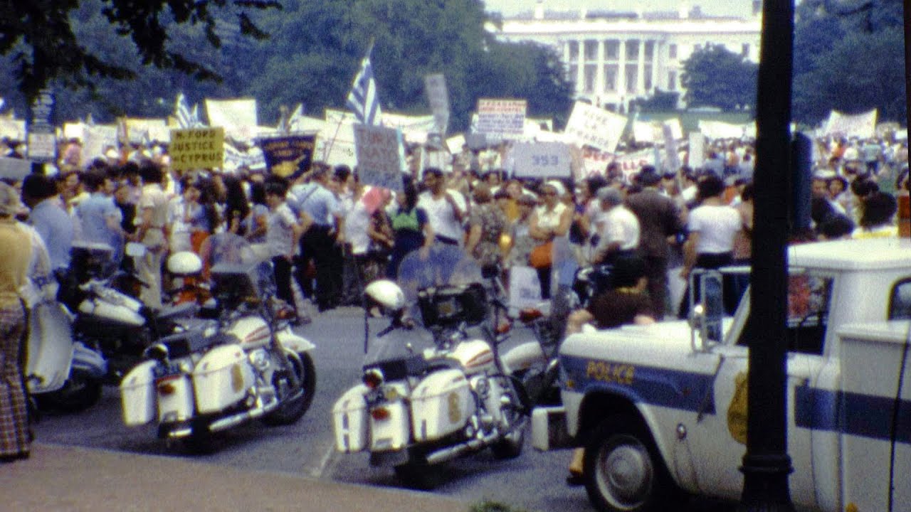 Washington, D.C., USA 1974 - Greeks protesting against Turkish invasion of Cyprus