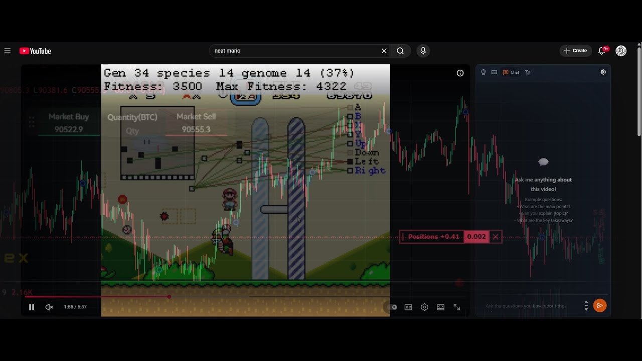 AI NEAT Crypto Trading Bot Live Stream