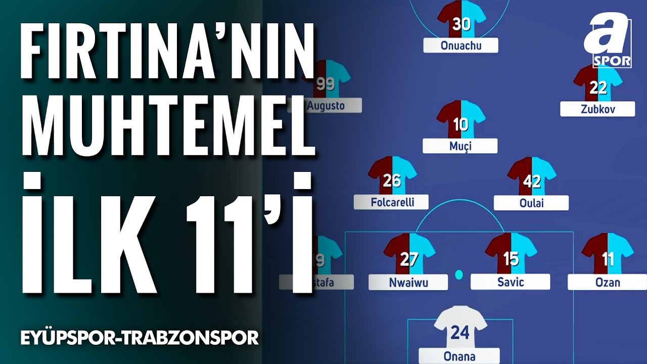 Trabzonspor'un Eyüpspor Karşısındaki Muhtemel İlk 11'i