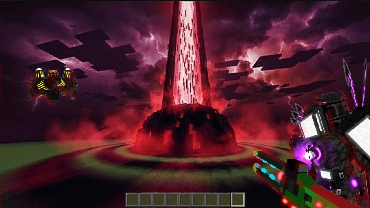 ORBITAL RAILGUN vs SKIBIDI TOILET?! (Minecraft Add-On)