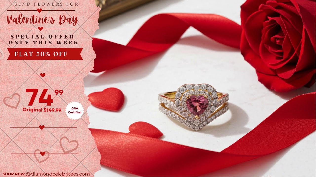 💖 Sparkle This Valentine’s! 50% OFF on Stunning Moissanite Heart Ring! 💍 #DiamondCelebritees