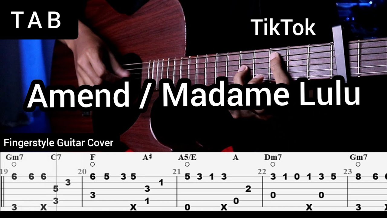 j^p^n - Amend (Madame Lulu) - Fingerstyle Guitar Cover - Tutorial (TAB)