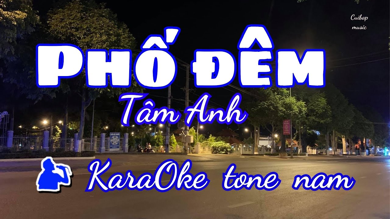 Phố đêm | Karaoke tone nam | Cui bap music
