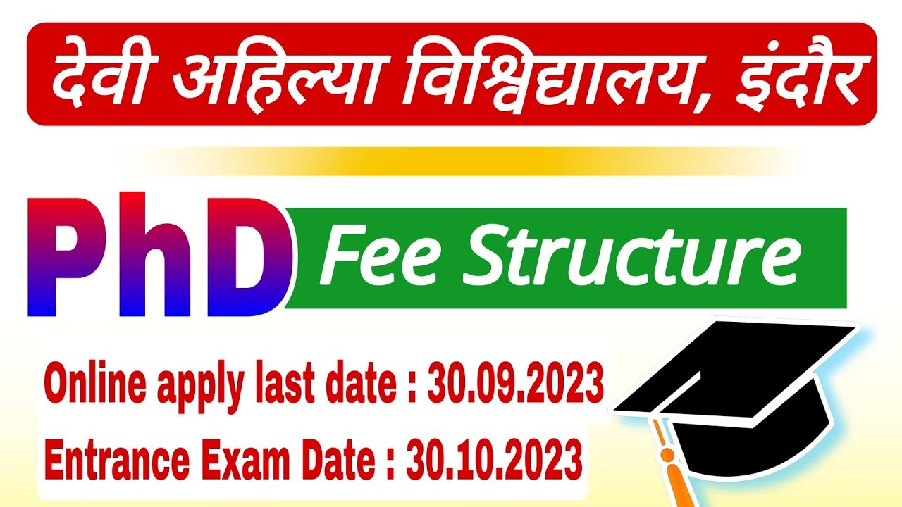 DAVV PhD Fee Structure 2023 || PhD fee structure