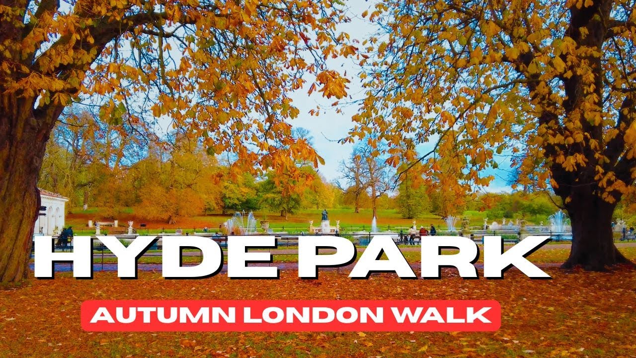 HYDE PARK to Kensington Palace London GOLDEN Autumn 4K Walk 🍁  | ASMR , Natural Ambience, PEACEFUL