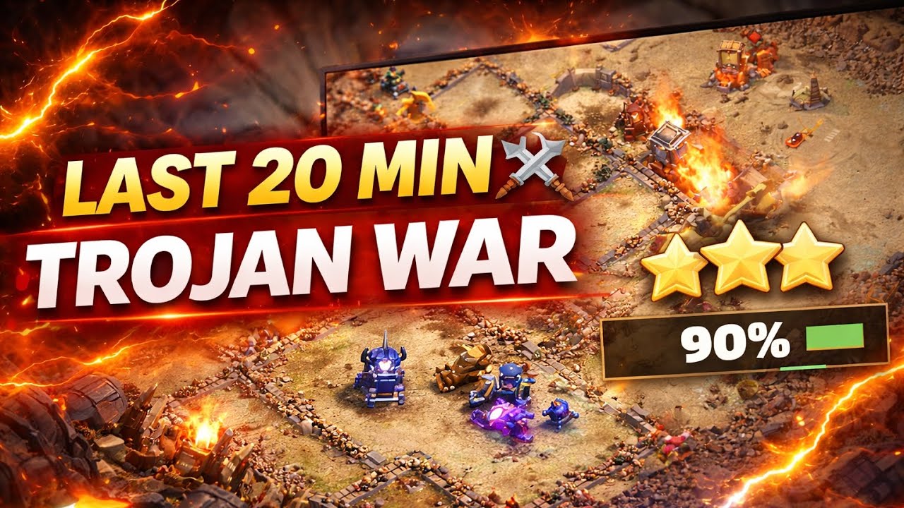 Trojan War Last 20 Minutes ⚔️ Epic Clan War Finish | Clash of Clans Final War Attack