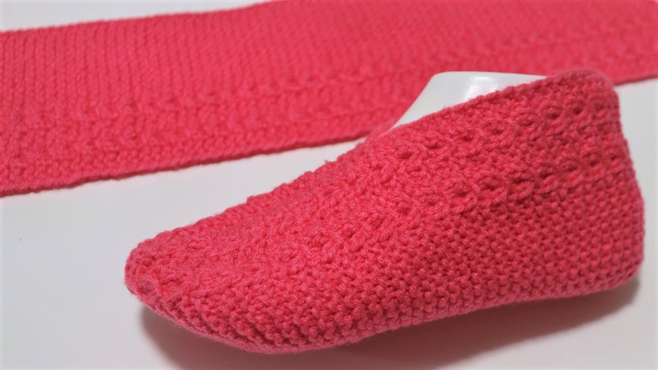 Pantuflas Muy Faciles Tejidas Con Dos Agujas Para Talla De Pie 37,38,39-Handmade Diy