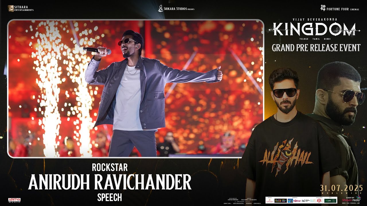 Rock Star Anirudh Ravichander Speech @ KINGDOM Grand Pre-Release Event | Vijay Deverakonda