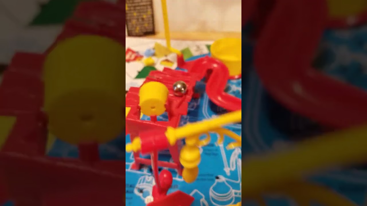 1970s  Mouse Trap board game set up in action
