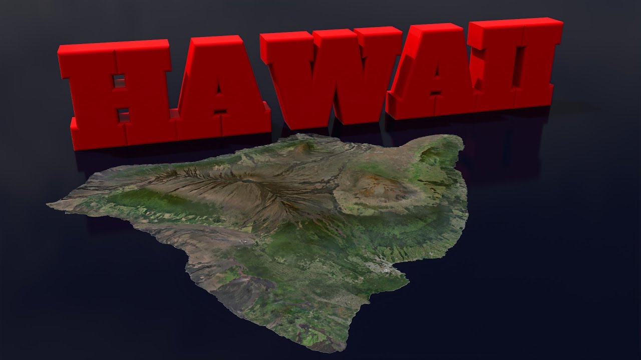 Hawaii Island Low-poly 3D model