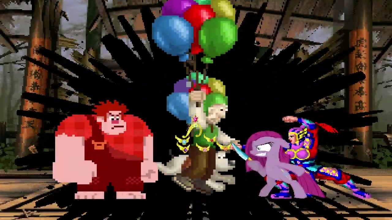 KOF MUGEN Wreck it Ralph SpongeBob Firework N S Alicorn vs Tag Pinkamena Mulan EX Wallace Gromit