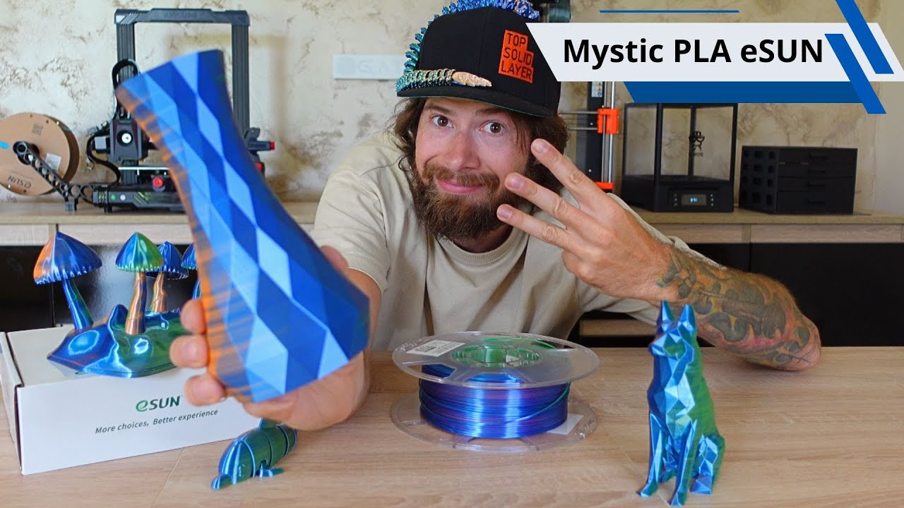 Magiczny tr&oacute;jkolorowy błyszczący filament eSUN