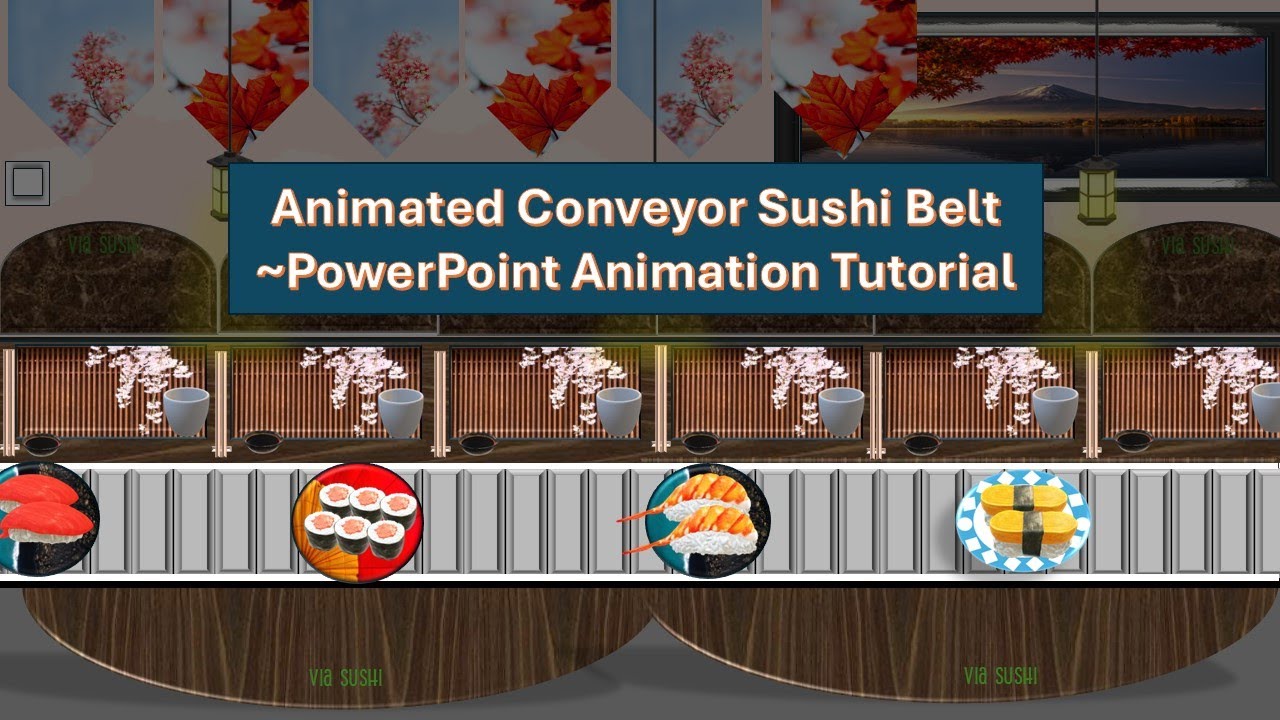 Animated Sushi Conveyor Belt Creation | PowerPoint Tutorial
