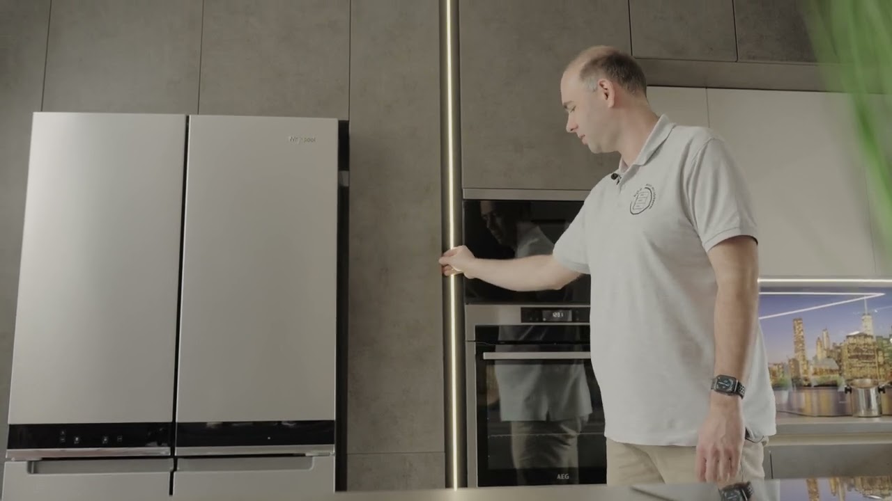 Gola profilos - sötét beton, modern konyha