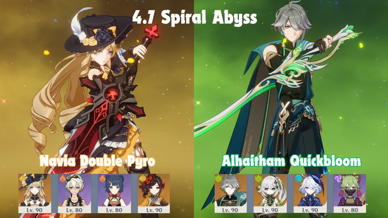 C0 Navia Double Pyro & C0 Alhaitham Quickbloom | 4.7 Spiral Abyss | Genshin Impact