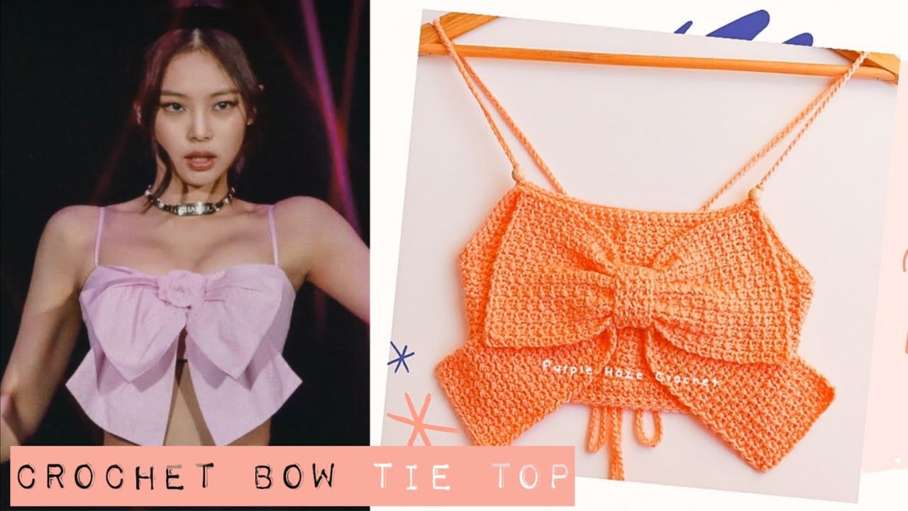 Blackpink Jennie Inspired Bow tie Top Crochet Version | Jennie Kim BowTie Top