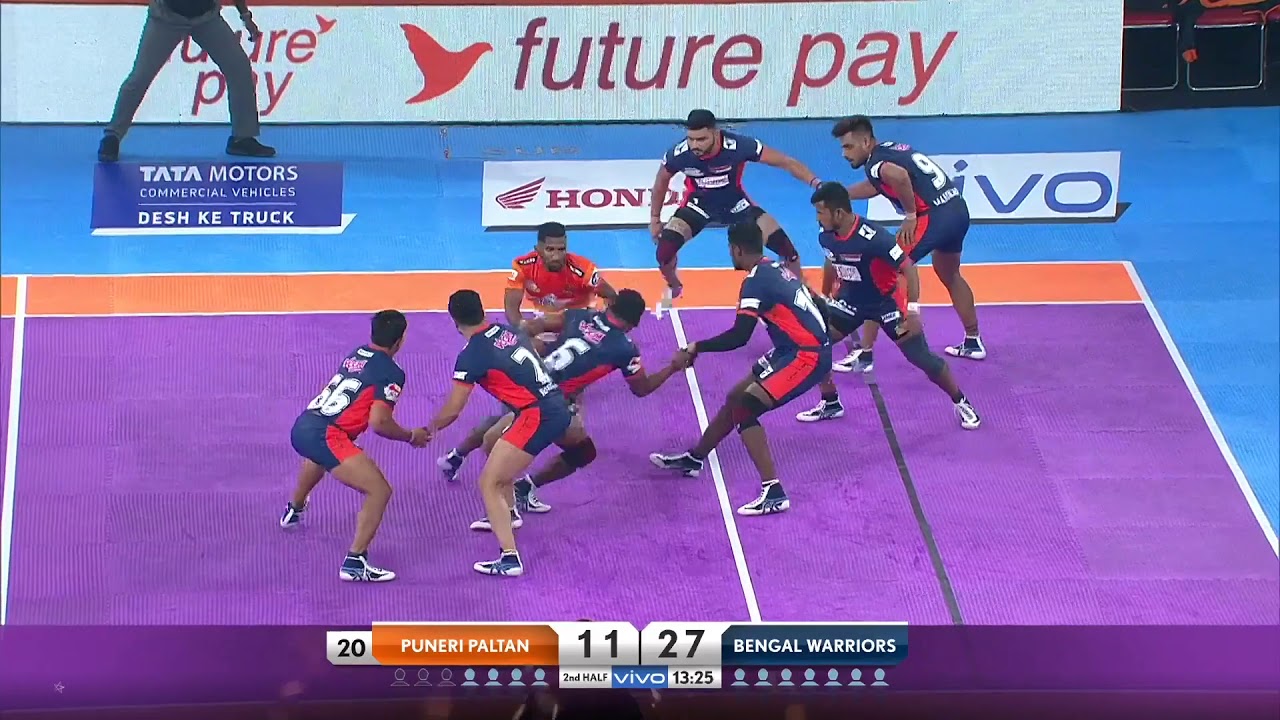 Bengal Warriors vs Puneri Paltan; Rinku Narwal High 5