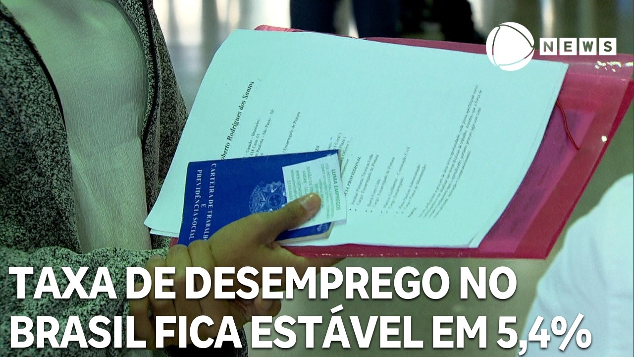 Taxa de desemprego no Brasil fica estável em 5,4%