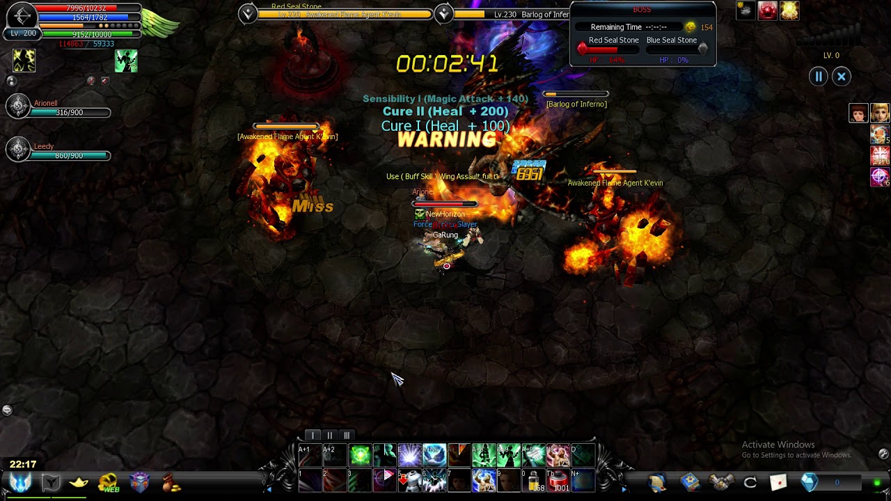 Cabal (NA) : GaRung (FA)  : Use ( Buff Skill ) Wing Assault full time