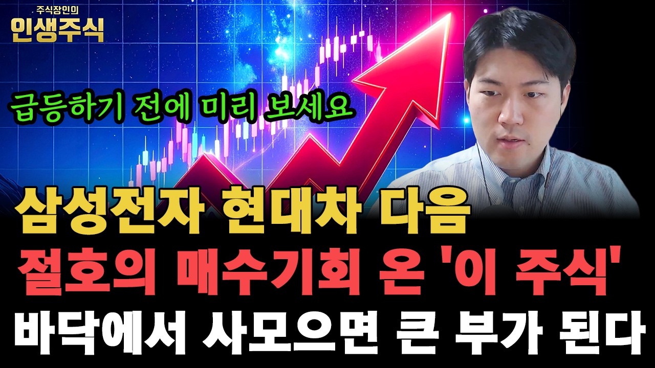 삼성전자 현대차 다음 절호의 매수기회 온 '이 주식' 바닥에서 사모으면 큰 부가 된다, 급등하기 전에 여러분만 몰래 미리 보세요 [인생주식]