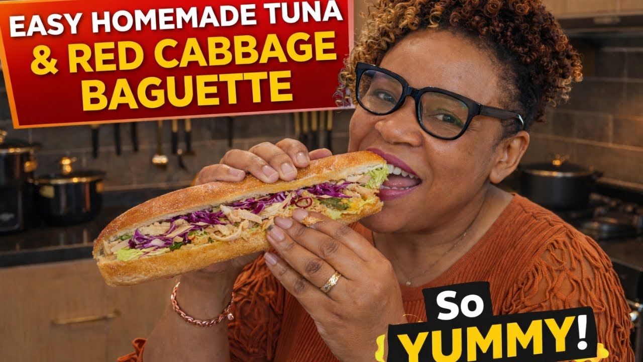 How I Made This Tuna and Red Cabbage Baguette So Crispy and Delicious