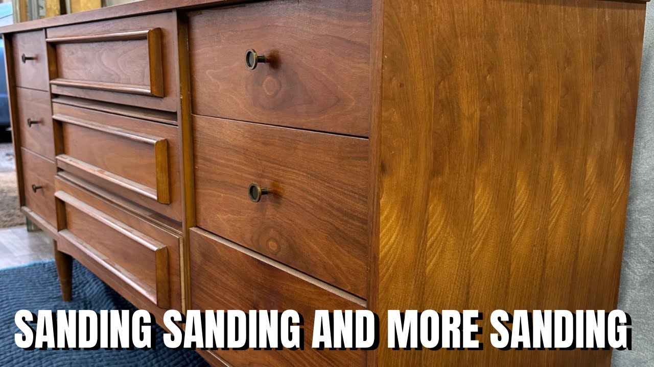 EXTREME FURNITURE MAKEOVER of a 1960’s MID CENTURY dresser || USING A SANDBLASTER to save TIME