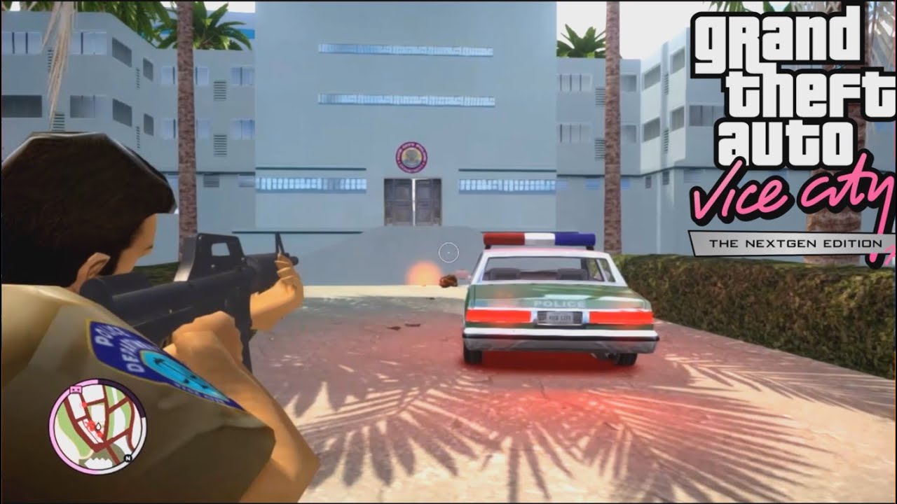 GTA Vice City Nextgen Edition - Police Station Rampage Shootout & Six Star Escape.