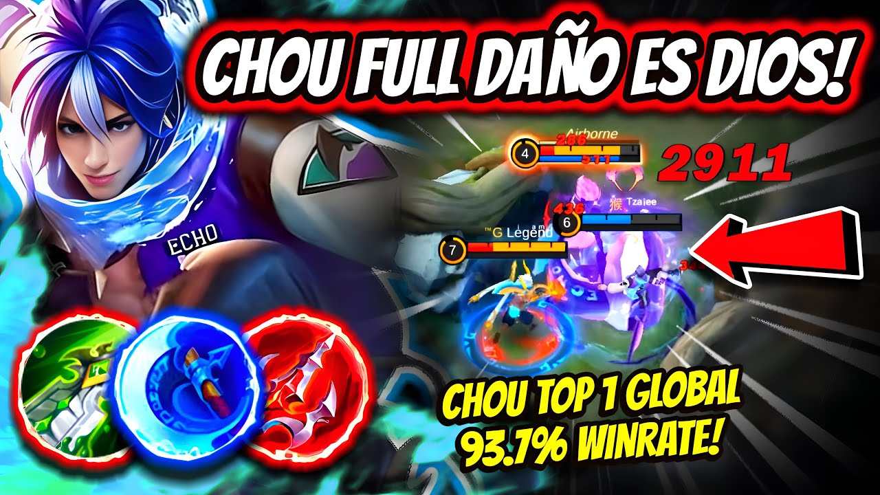 ¡CHOU DAÑO ES MEJOR QUE CHOU TANK! CHOU TOP 1 GLOBAL 93.7% WINRATE! | MOBILE LEGENDS