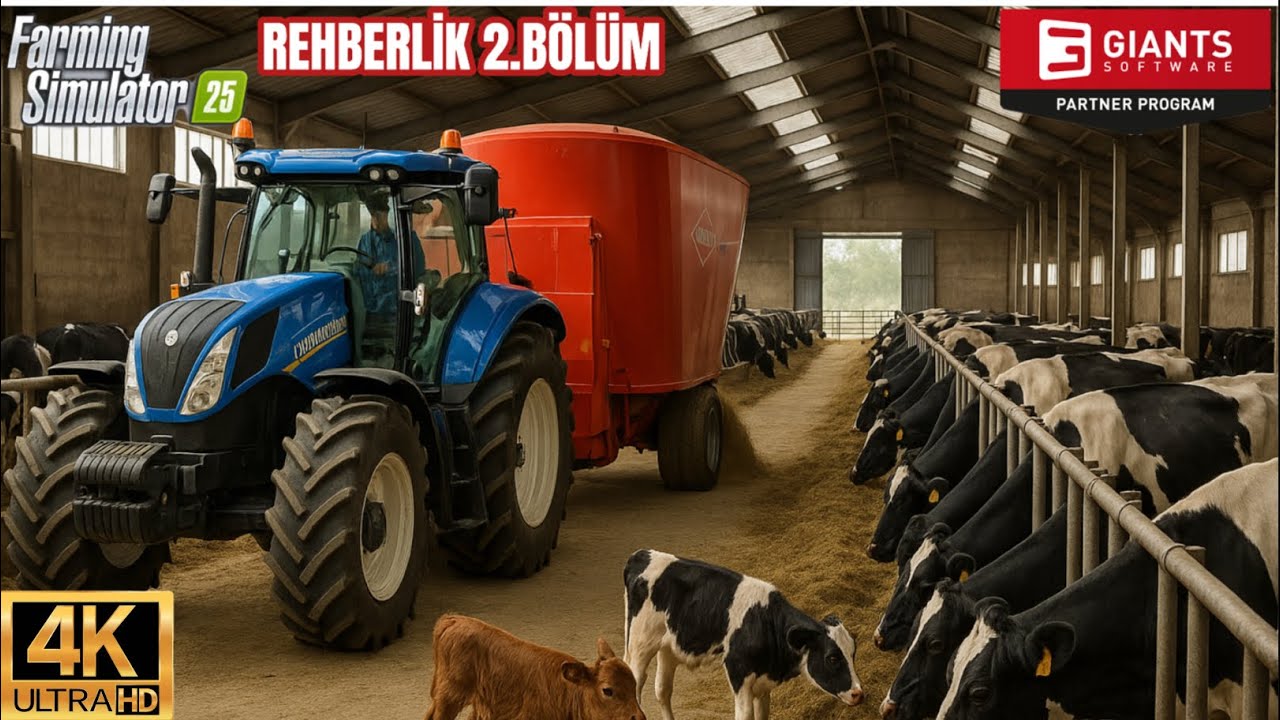 FARMİNG SÜMULATOR 25 REHBERLİK | Robotlu Ahır Sistemi Nasıl Kurulur ve Çalışır? (AutoFeed) UHD 4K