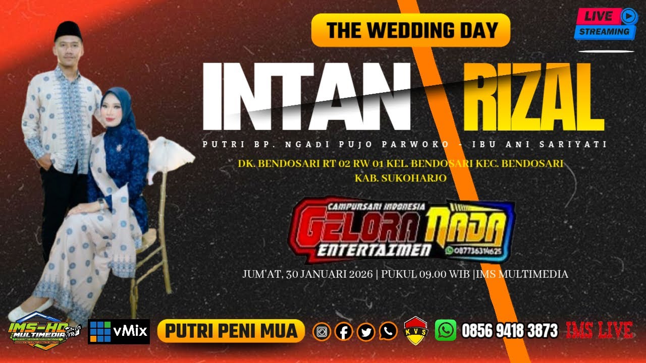 🔴📡LIVE IMS HD//PERNIKAHAN INTAN & RIZAL//CS. GELORA NADA//PUTRI PENI MUA//BIG TOP PRO SOUND SYSTEM