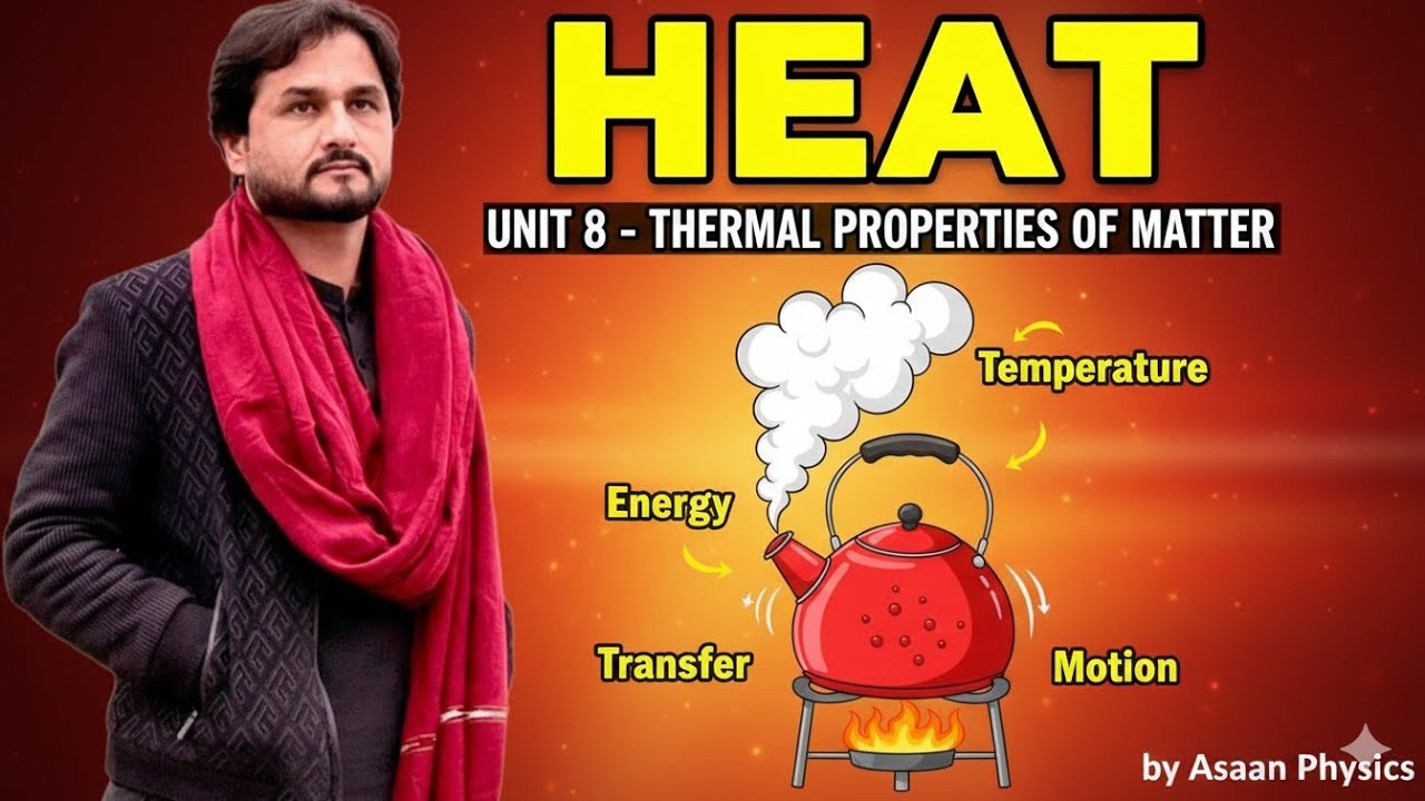 Lecture 2- Heat- 9th Physics-Chapter 08- Thermal properties of matter- Asaanphysics -pushto lecture