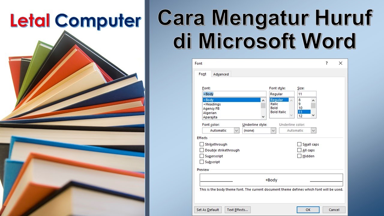 Cara mengatur huruf di Microsoft Word