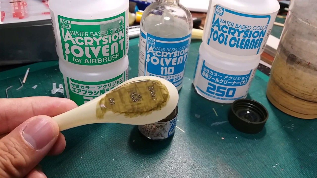 Brush painting trial Mr hobby Acrysion
