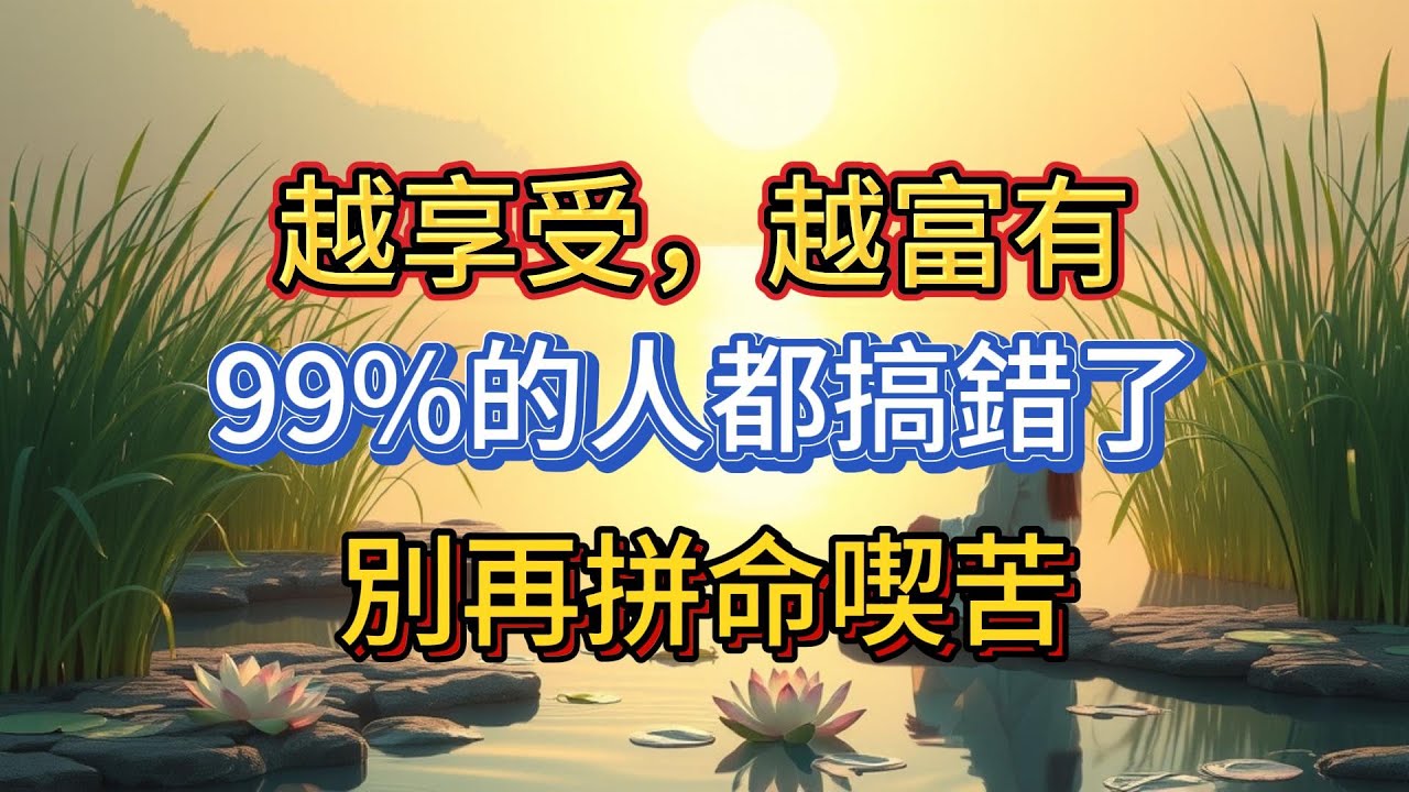 道德經中被忽略的真相：你的人生不順，皆因你不敢“享受”生活