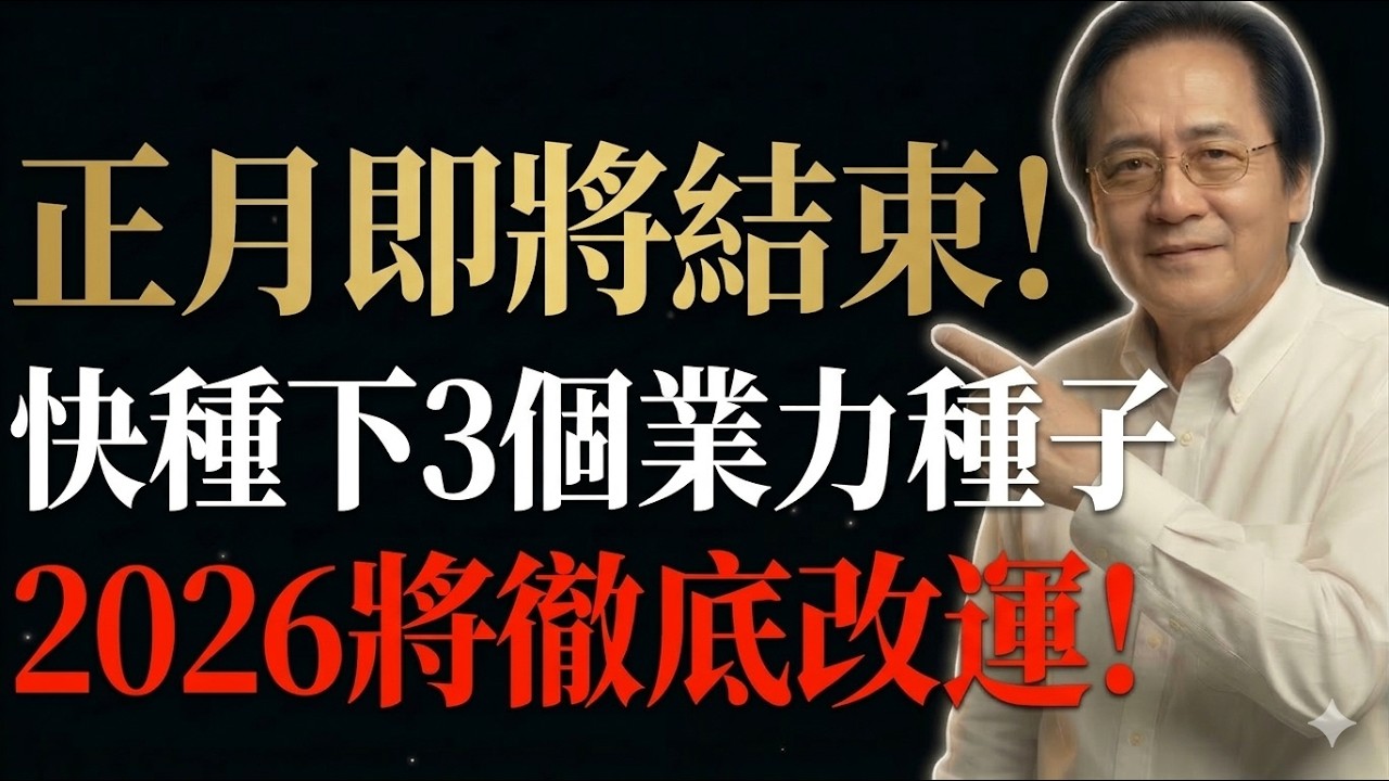倪海廈：2026年改運的起點，一定要在正月種下，這三個「業力種子」，越早種下運勢就越好！#2026年運勢#逆天改命#業力種子#正月開運#易經智慧#能量磁場#晚年福報#轉運心法#國學天機#人生下半場