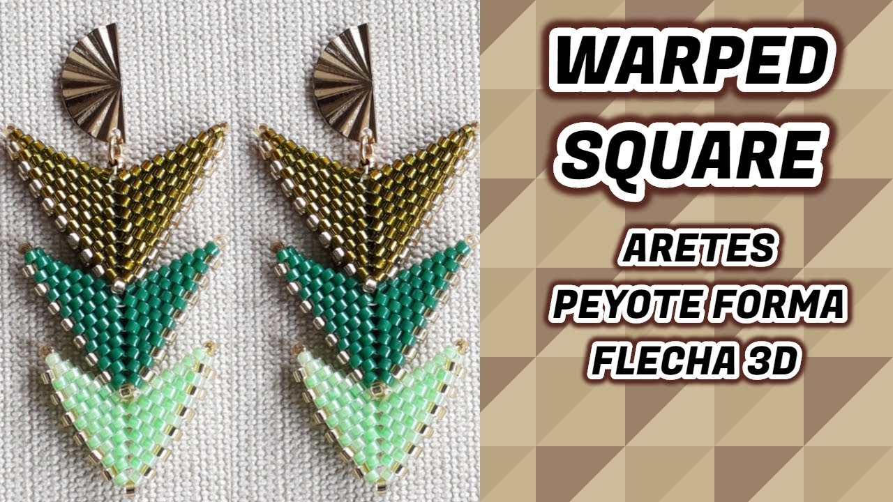 👧  ARETES TRIANGULO/PEYOTE CUADRADO,  PEYOTE SQUARE 😮 ► MAS FÁCIL IMPOSIBLE [Paso/Paso]