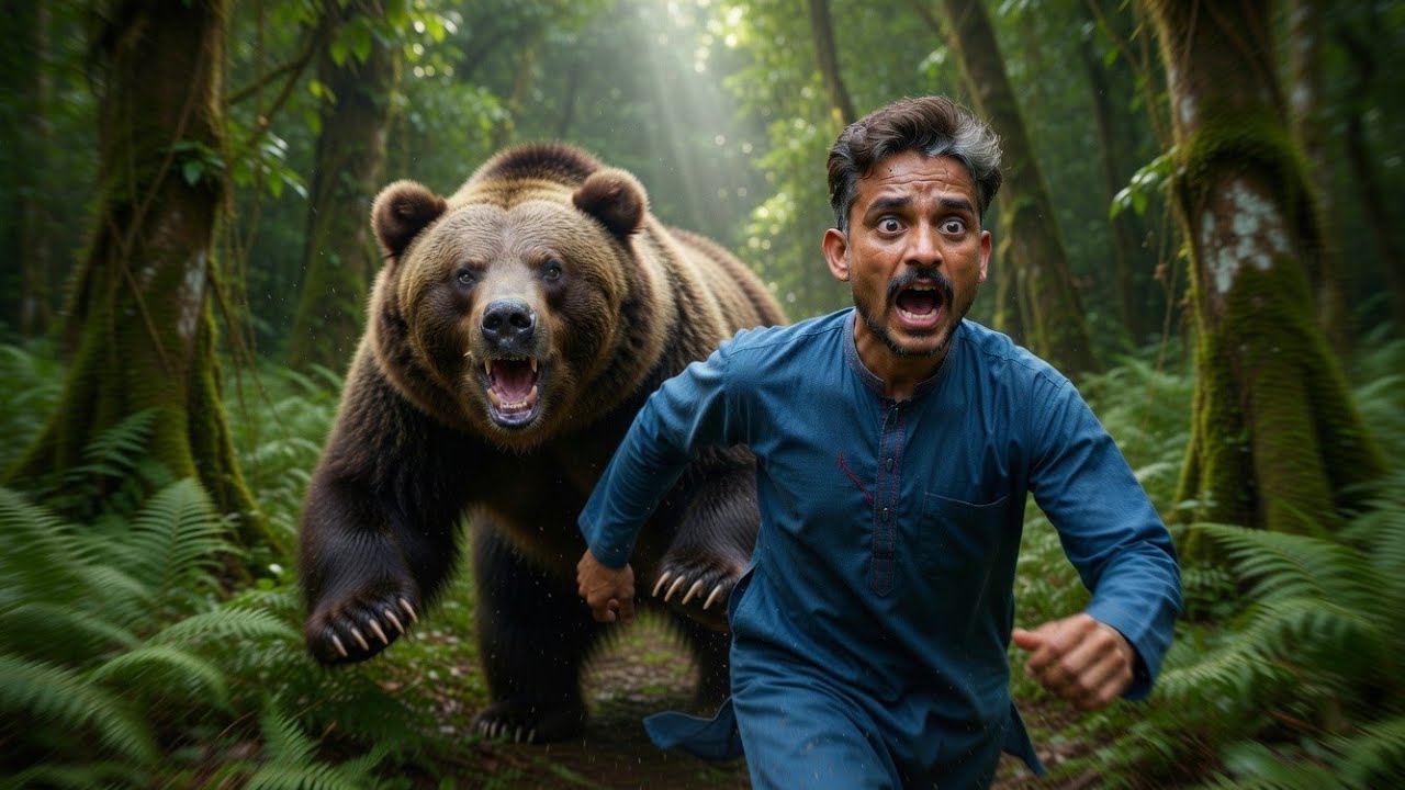 لڑکے کے پیچھے اچانک ریچھ لگ گیا 😱 | Jungle Scary Story