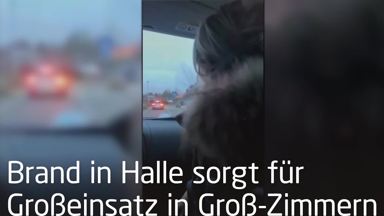 Brand einer Halle in Groß-Zimmern