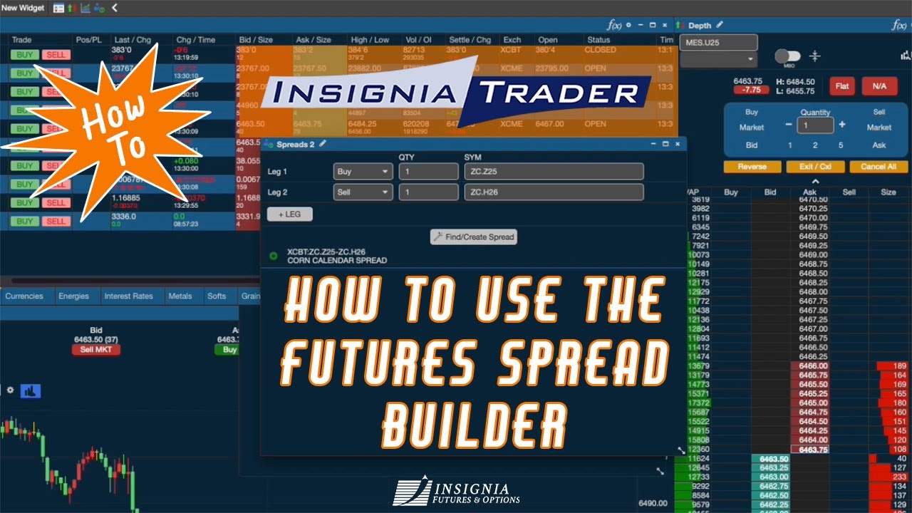 How to use the Futures Spread Builder in InsigniaTrader Pro Platform - Tutorial