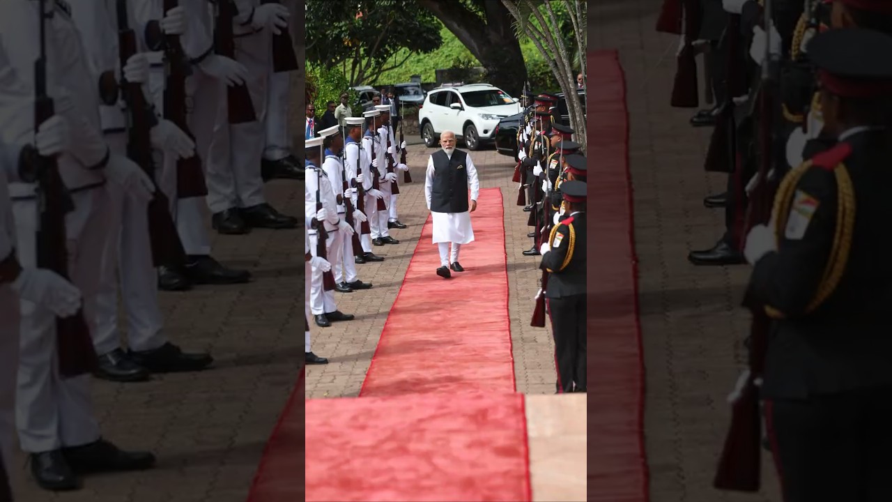 PM Modi accorded a Guard of Honour in #seychelles | #shorts