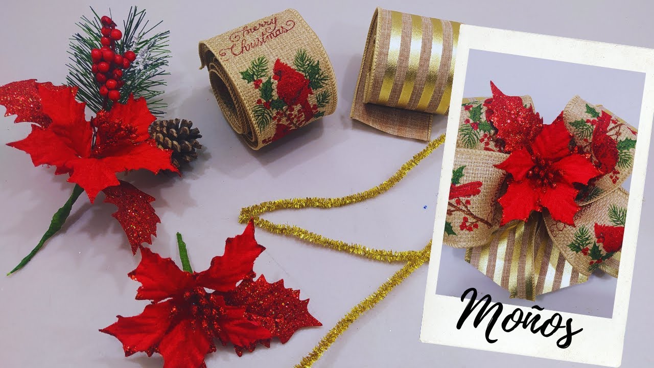 3 increíbles ideas para elaborar moños Navideños. #Navidad make your christmas bows