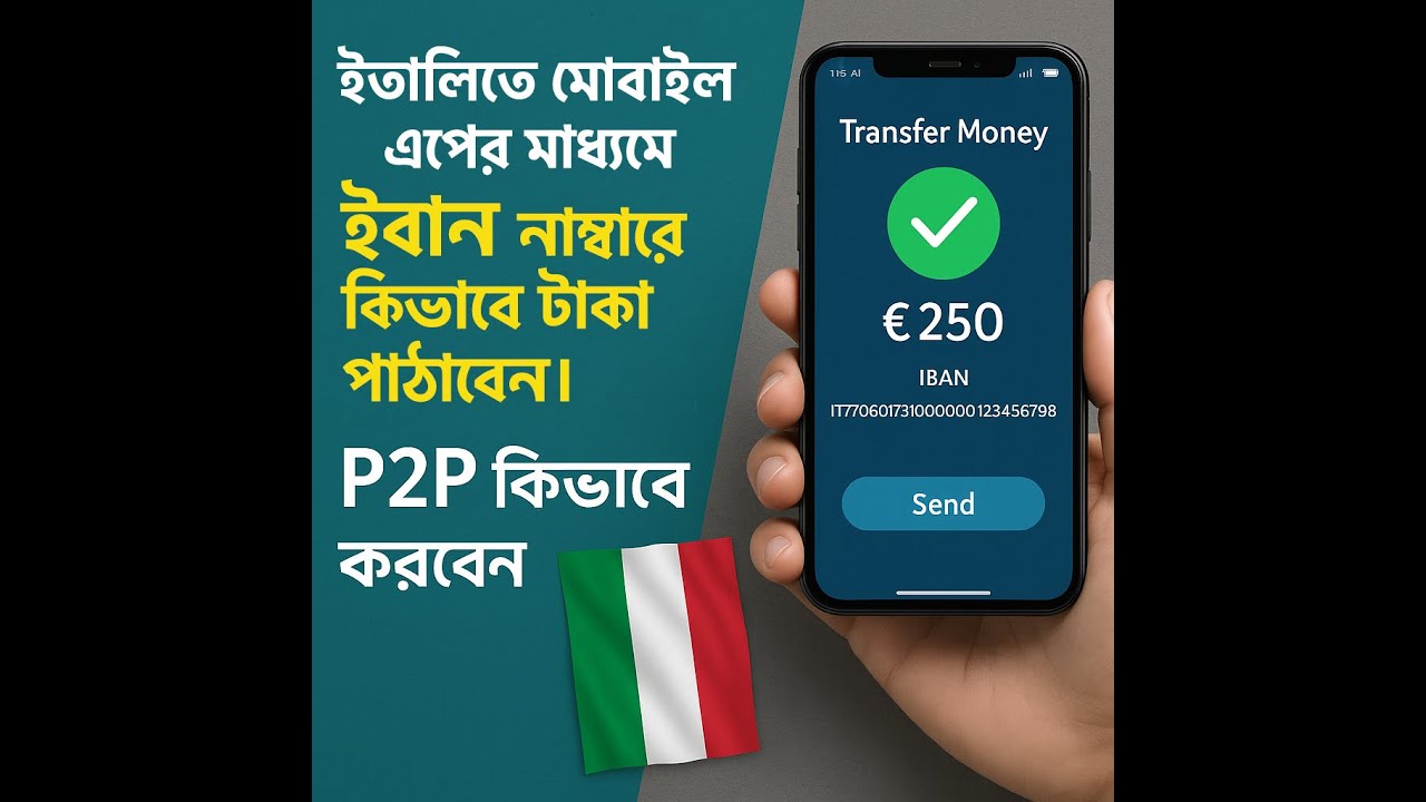 ইতালিতে টাকা পাঠানো এত সহজ! | অ্যাপ দিয়ে IBAN / P2P পেমেন্ট করবেন যেভাবে!