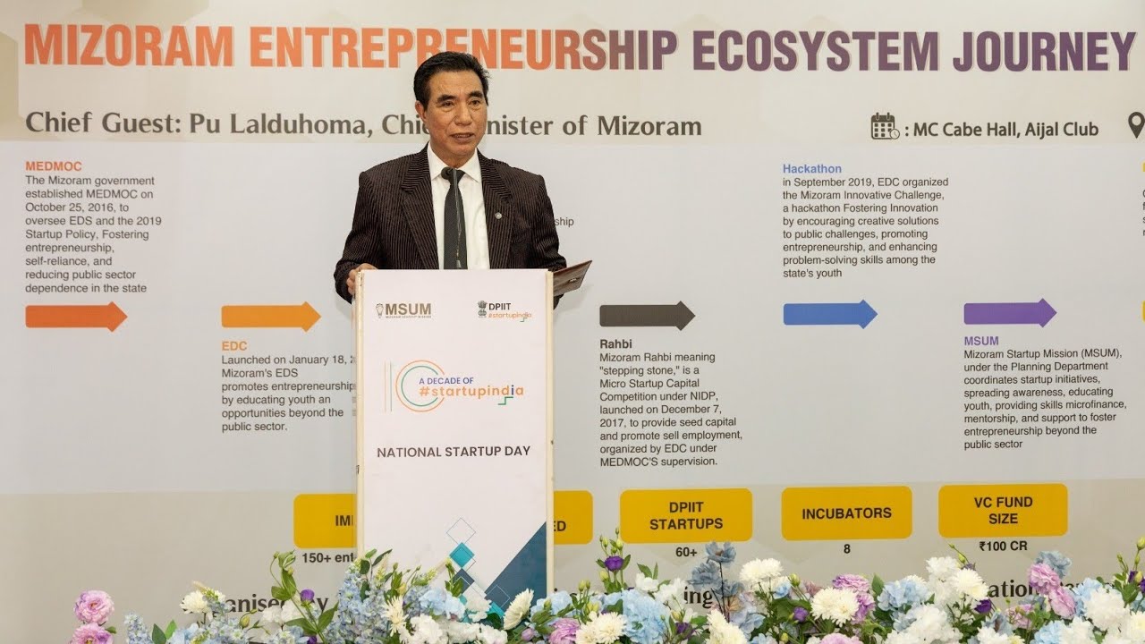 CM thusawi @ National Startup Day Mizoram Edition 2026 (28.1.26) Aijal Club