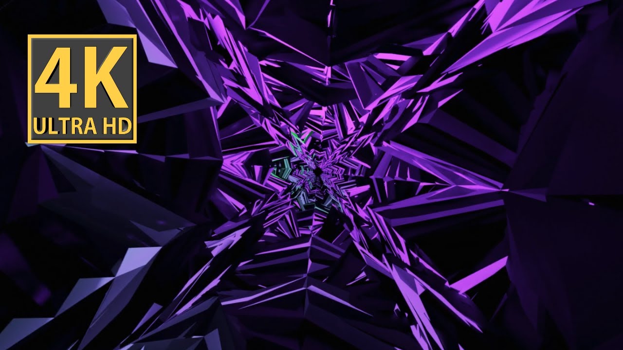 Smooth Relaxing Visual Inspriring Purple Green VJ LOOP NEON Tunnel Abstract Background Video 4k