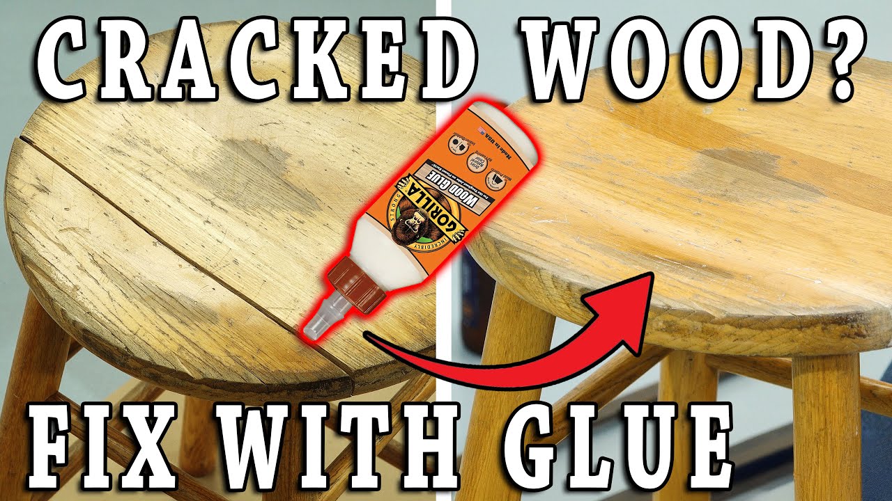Fixing Cracked Wood - Oak Stool Repair - Glue It Back Together