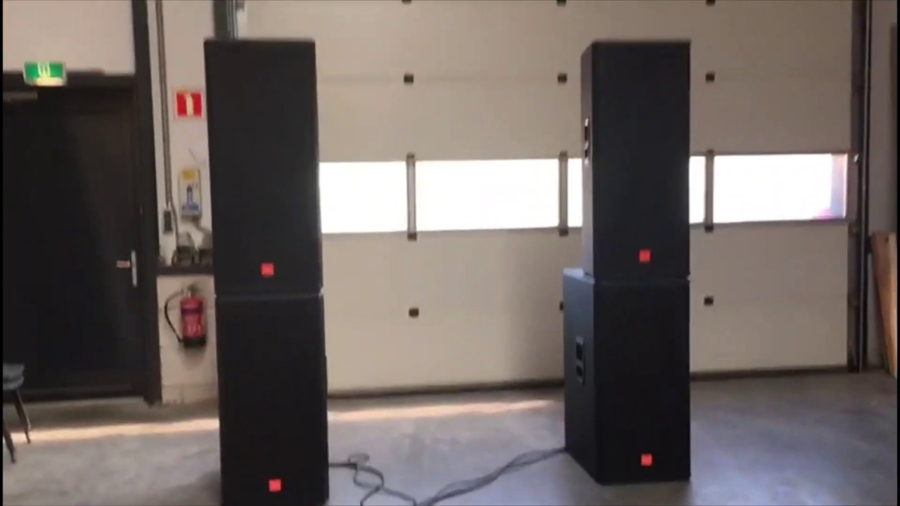 JBL MRX525 combined with MRX528S Amplifier SynQ Digit 3K6 digitale Amps PA installation setup test