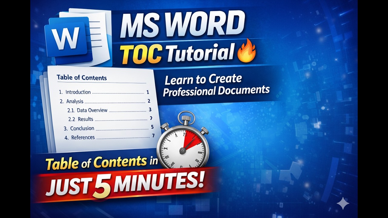 MS Word TOC (table of contents)Tutorial