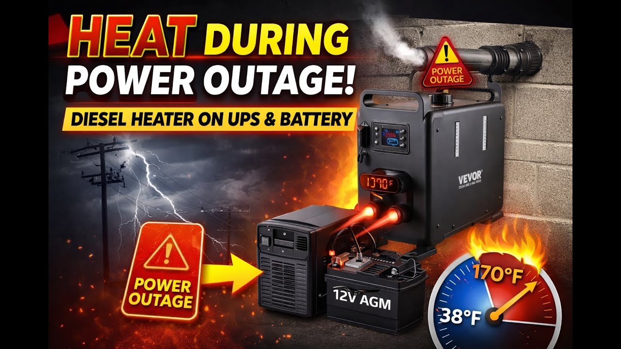 Power Out? This Vevor Chinese Diesel Heater Runs on a UPS & Car Battery (Real Test)