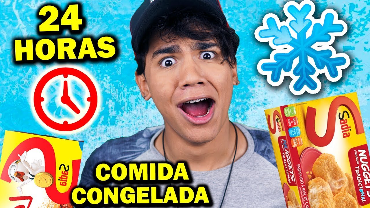 24 HORAS SÓ COMENDO COMIDA CONGELADA !!!