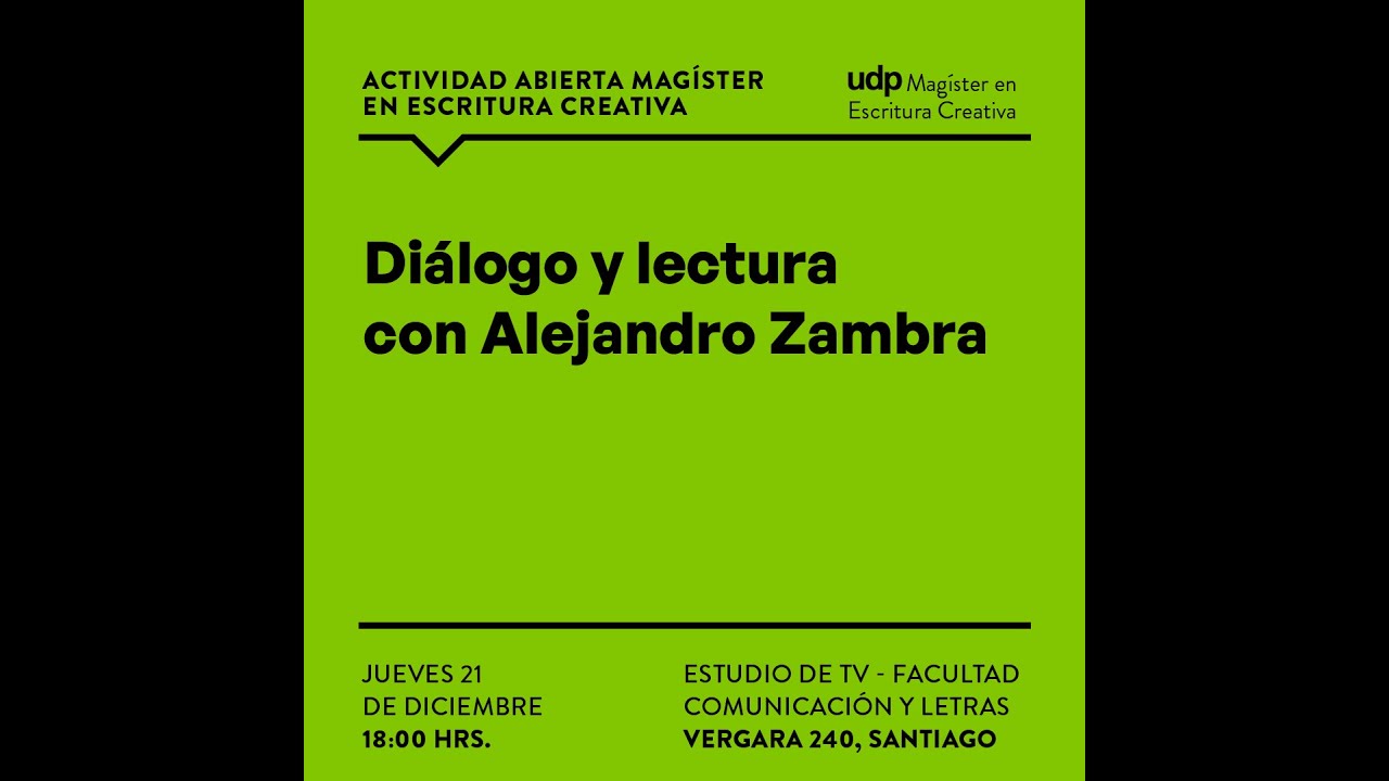 Diálogo y lectura con Alejandro Zambra